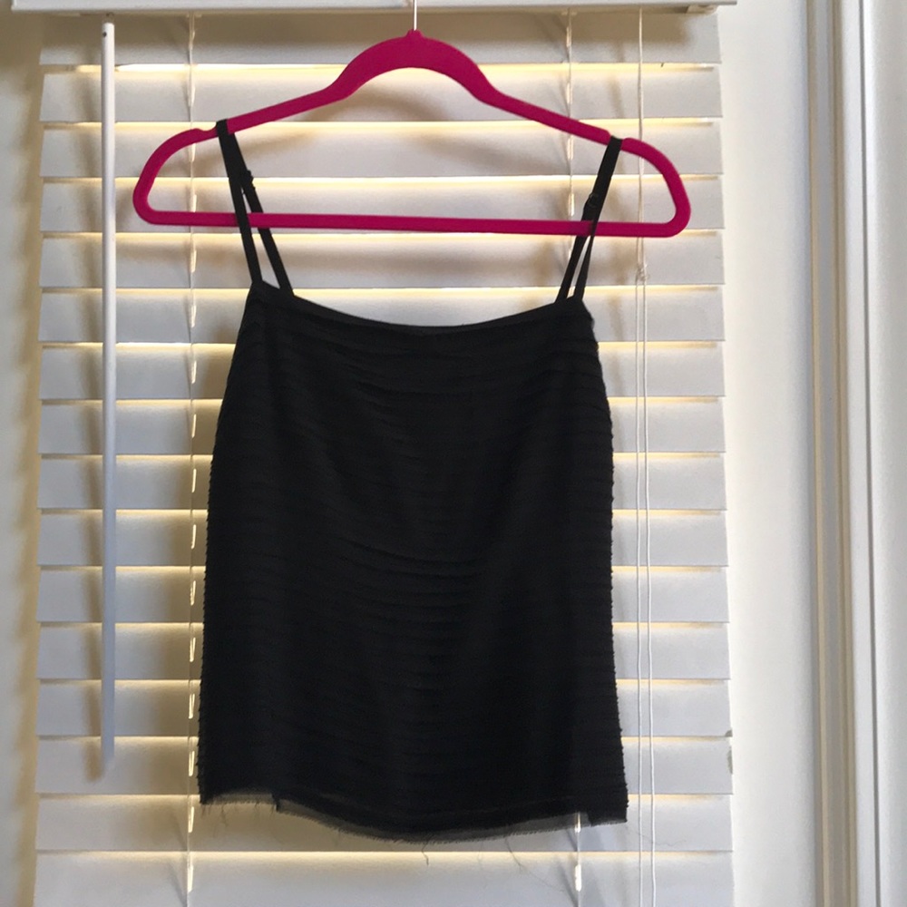 Black silk adjustable strap cami
